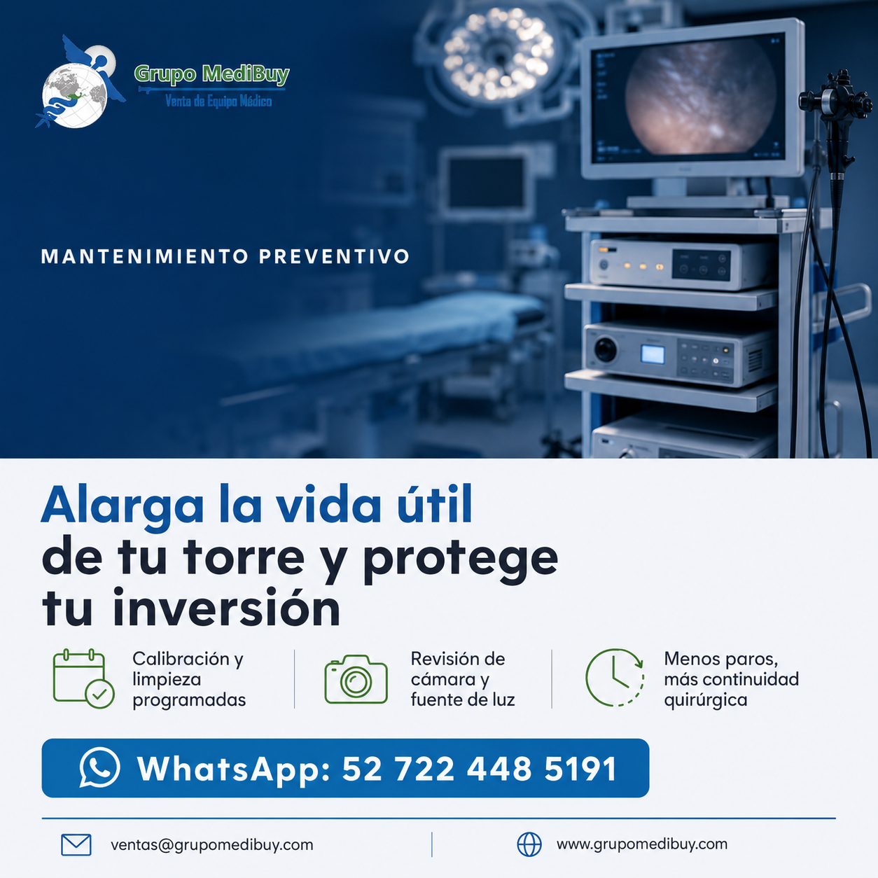 Mantenimiento preventivo programado de equipo médico